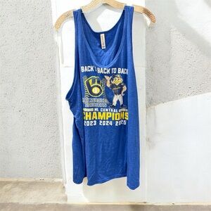 Milwaukee Brewers Tank Top NL Central Champs Tank Top Size XL Unisex